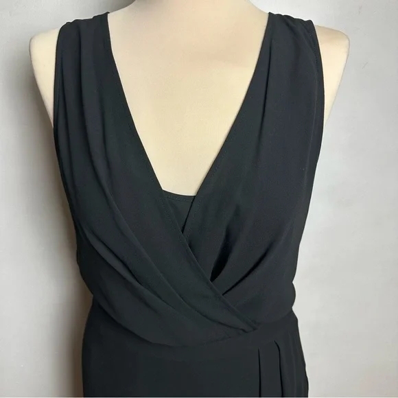 BCBG MaxAzria Faux Wrap Dress Women's Size Small Black Coquette Sexy LBD - Picture 2 of 10